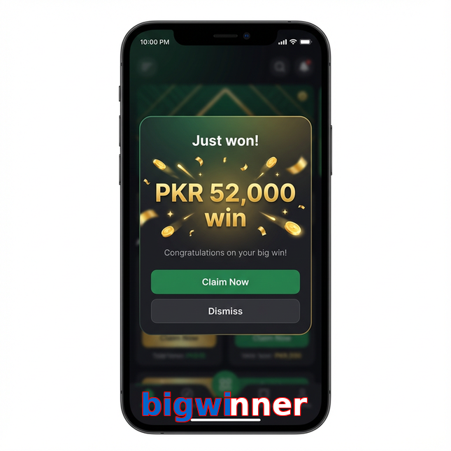 Main screen of Bigwinner win page for PK players